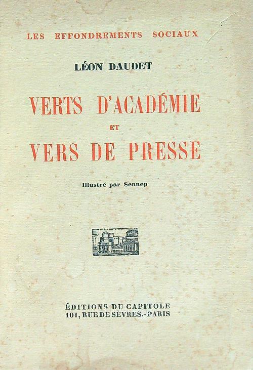 Verts d'academie et vers de presse - Léon Daudet - copertina
