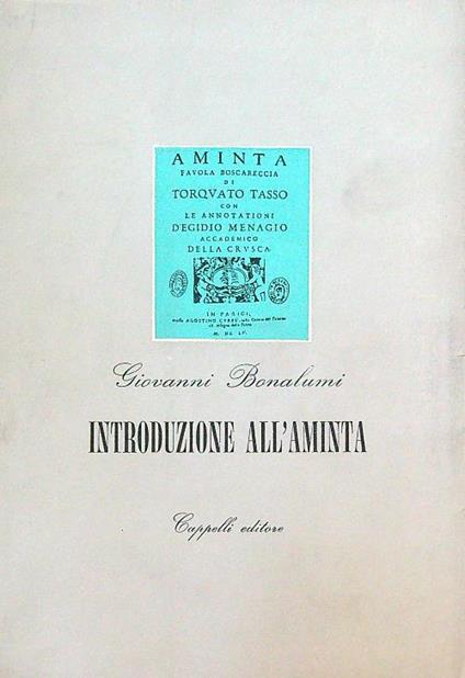 Introduzione all'aminta - Giovanni Bonalumi - copertina