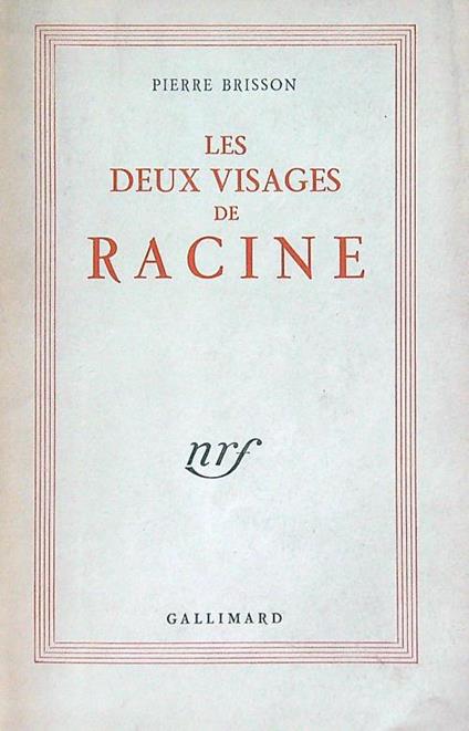 Les deux visages de Racine - Pierre Brisson - copertina