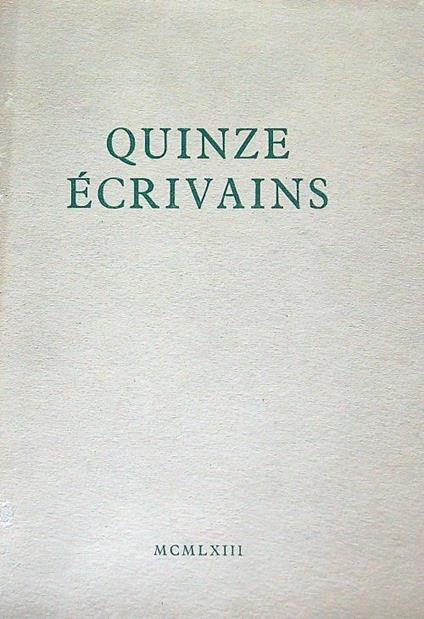 Quinze ecrivains - Madeleine Chapsal - copertina