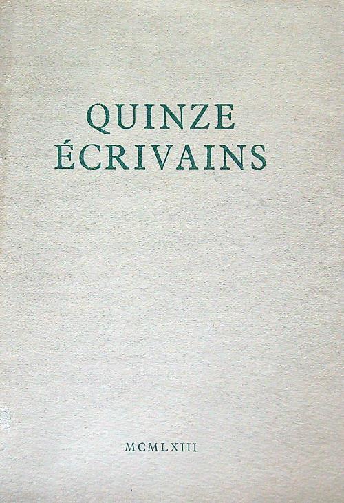 Quinze ecrivains - Madeleine Chapsal - copertina