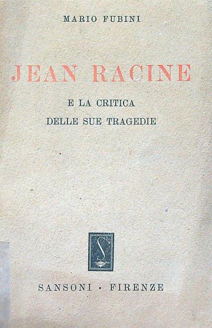 Jean Racine - Mario Fubini - copertina