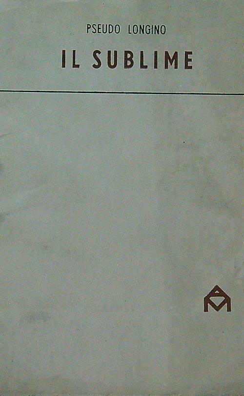 Il sublime - Pseudo Longino - copertina