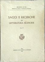 Saggi e ricerche di letteratura francese vol VI