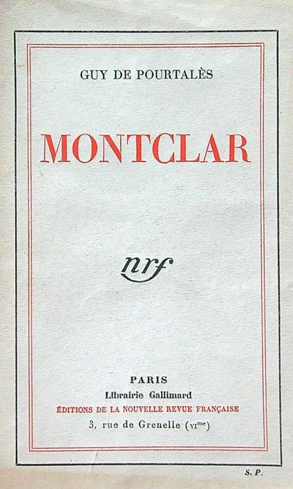 Montclar - Guy de Pourtales - copertina