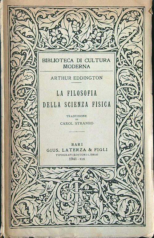 La filosofia della scienza fisica - Arthur Stanley Eddington - copertina