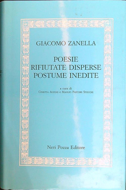 Poesie rifiutate disperse postume inedite