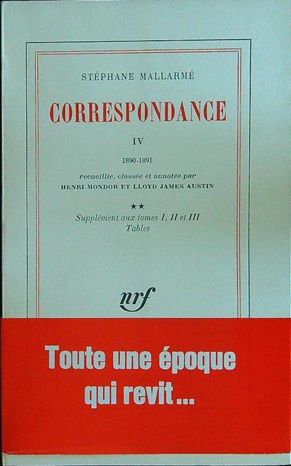 Correspondace IV - Mallarme - copertina