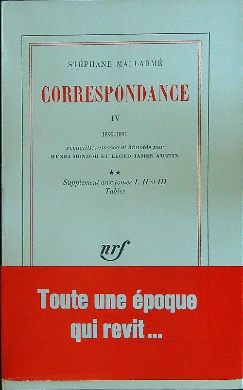 Correspondace IV - Mallarme - copertina