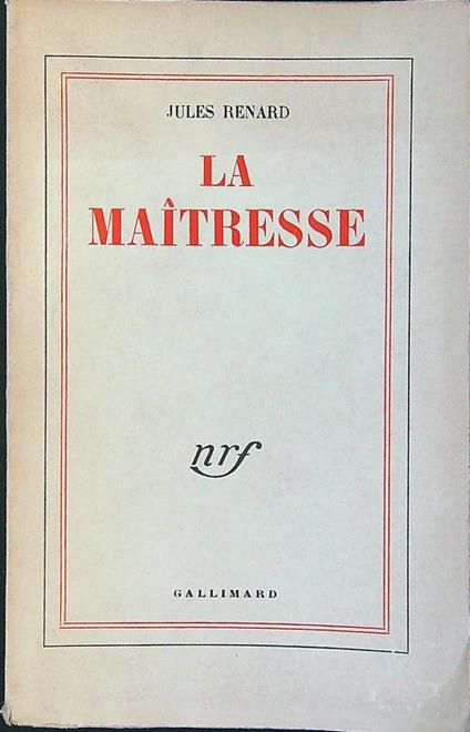 La maitresse - Jules Renard - copertina
