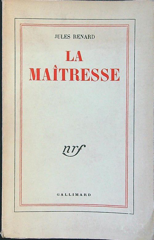 La maitresse - Jules Renard - copertina