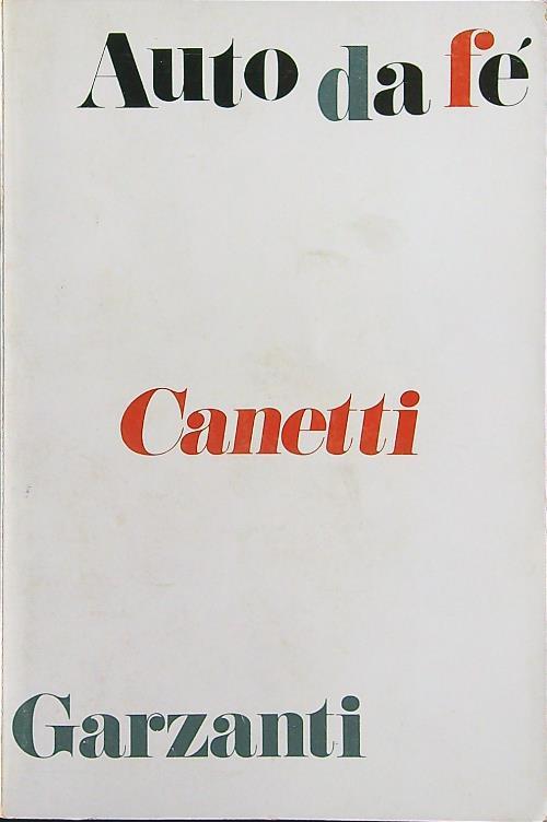 Auto da fé - Elias Canetti - copertina