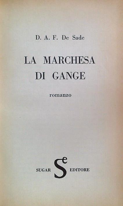 La marchesa di Gange - D.A.F. De Sade - copertina