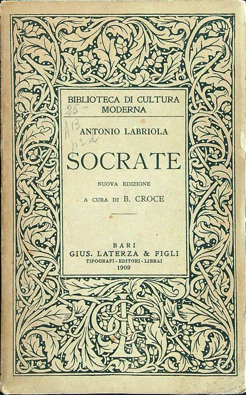 Socrate - Antonio Labriola - copertina