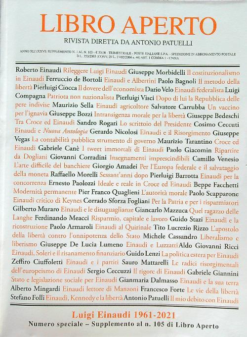 Libro aperto. Luigi Einaudi 1961-2021 - Numero speciale supll. al n.105