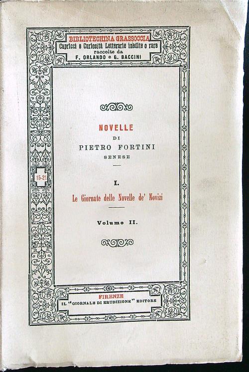 Le giornate delle novelle dè novizi volume II - Pietro Fortini - copertina