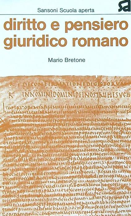 Diritto e pensiero giuridico romano - Mario Bretone - copertina