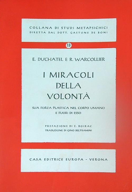 I miracoli della volontà - E. Duchatel - copertina