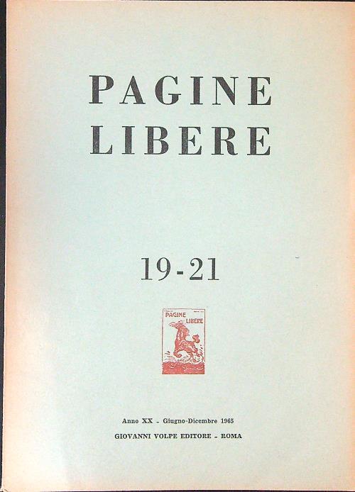 Pagine libere 19 - 21 / Giugno - Dicembre 1965