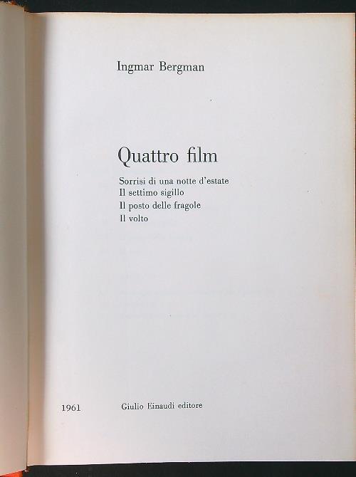 Quattro film - Ingmar Bergman - copertina