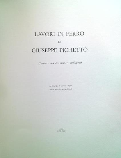 Lavori in ferro di Giuseppe Pichetto - Esemplare N. 49 - Giorgio Avigdor - copertina