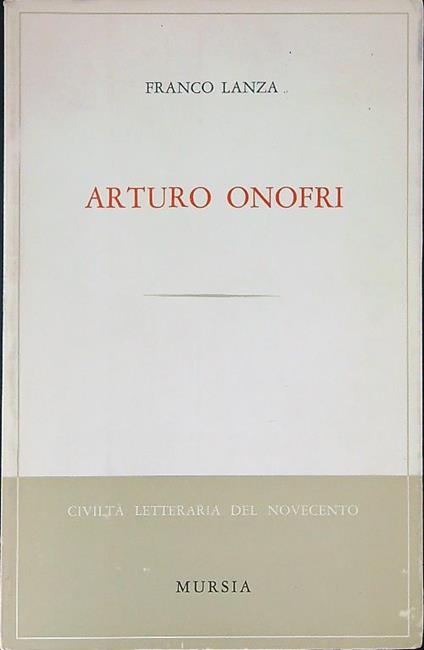 Arturo Onofri - Franco Lanza - copertina