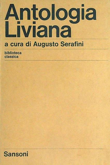 Antologia Liviana - Augusto Serafini - copertina