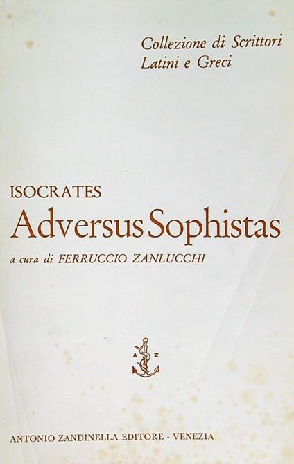 Adversus Sophistas - Isocrates - copertina
