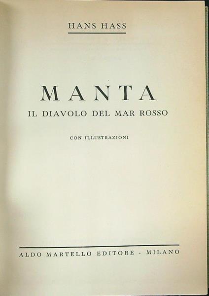 Manta - Hans Hass - copertina