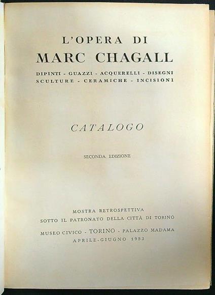 L' opera di Marc Chagall Catalogo - copertina