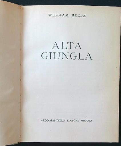 Alta giungla - William Beebe - copertina