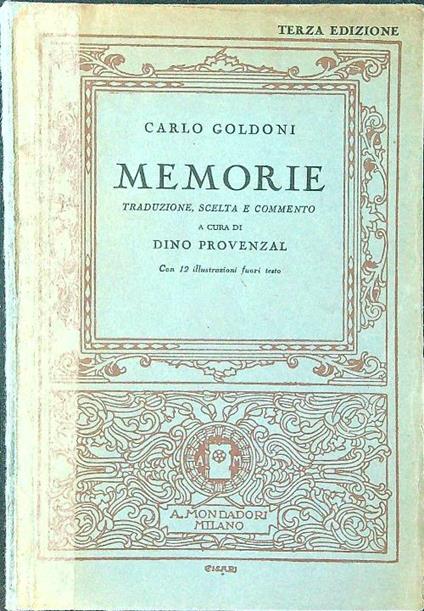 Memorie - Carlo Goldoni - copertina