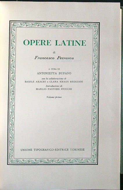 Opere latine - Petrarca - copertina
