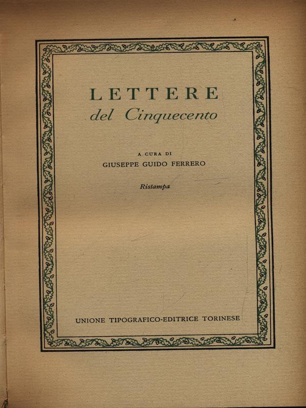 Lettere del Cinquecento
