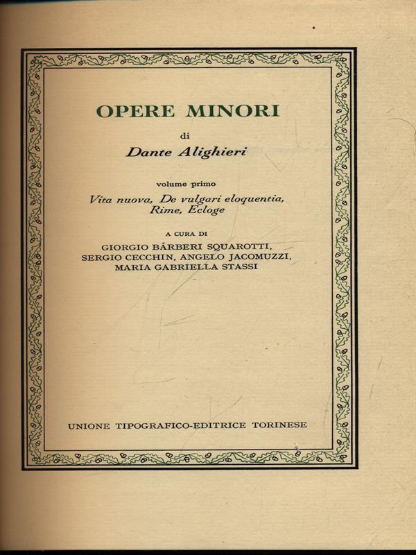 Opere minori volume primo