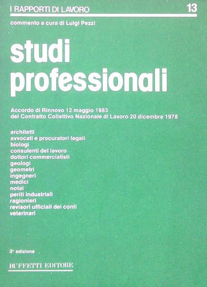 I rapporti di lavoro 13. Studi professionali - copertina
