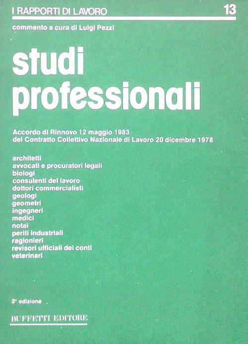 I rapporti di lavoro 13. Studi professionali