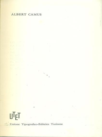 Albert Camus - copertina