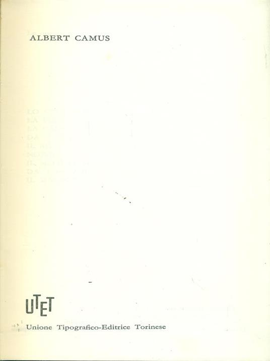 Albert Camus - copertina