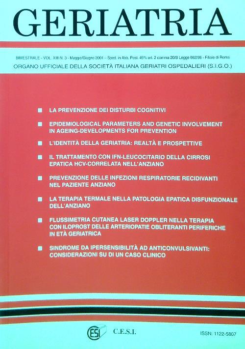 Geriatria - Vol XIII N. 3 - Maggio Giugno 2001