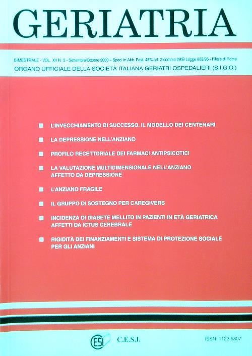 Geriatria - Vol XII N. 5 - Settembre Ottobre 2000