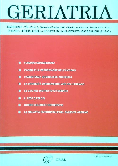 Geriatria - Vol VII N. 5 - Settembre Ottobre 1995