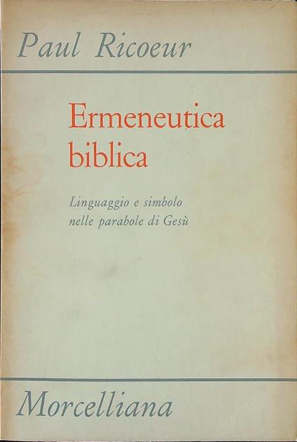 Ermeneutica biblica - Paul Ricoeur - copertina