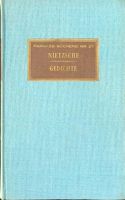 Gedichte - Nietzsche - copertina