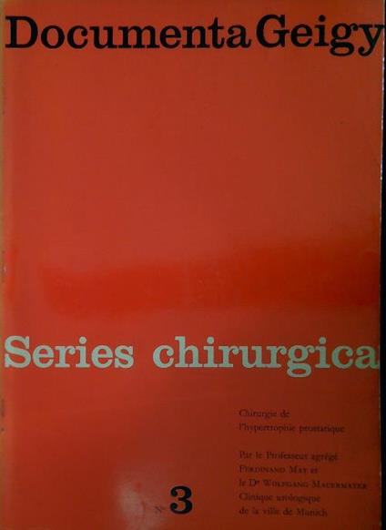 Chirurgie de l'hypertrophie prostatique - Ferdinand May - copertina