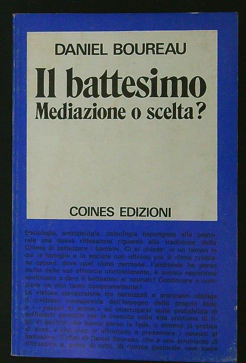 Il battesimo. Mediazione o scelta? - Daniel Boureau - copertina