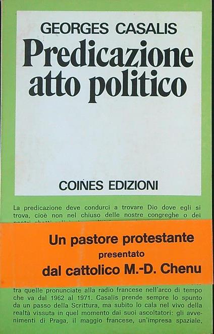 Predicazione atto politico - Georges Casalis - copertina