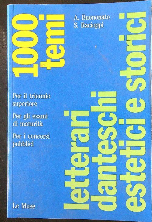 1000 temi letterari, danteschi, estetici e storici - Buononato - copertina