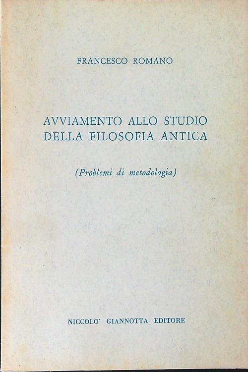 Avviamento allo studio della filosofia antica
