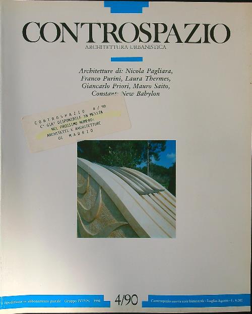 Controspazio n. 4/luglio-agosto 1990 - copertina